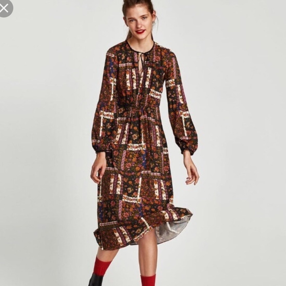 ZARA Long patchwork dress